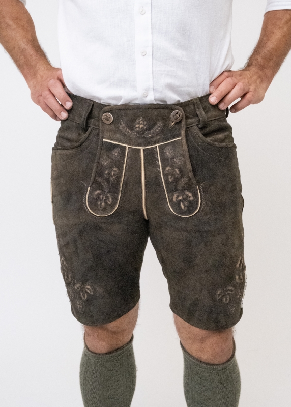Lederhose "Reinheitsgebot" - dunkelbraun